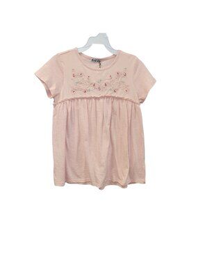 Dex Girls L  Pink Bliss Embroidered Babydoll Top L Lightweight 2502
